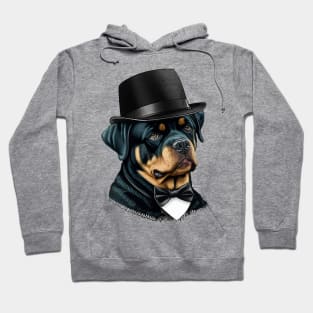 Rottweiler Funny Top Hat Hoodie